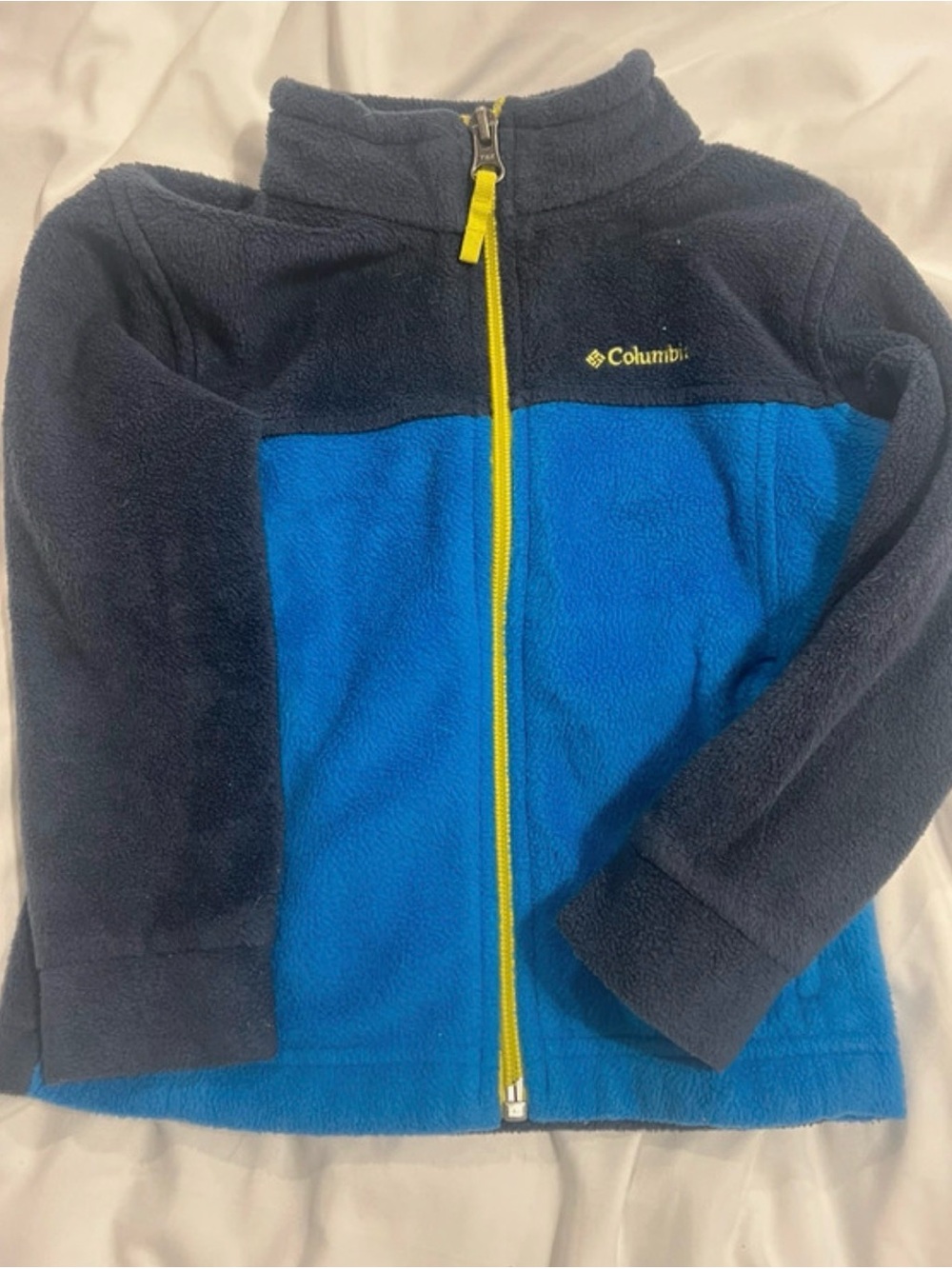 Columbia Kids Navy, Royal Blue & Yellow Full-Zip Fleece Hoodie 3t